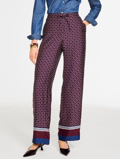 WIDE LEG PULL-ON PANTS - RADIANT BORDER