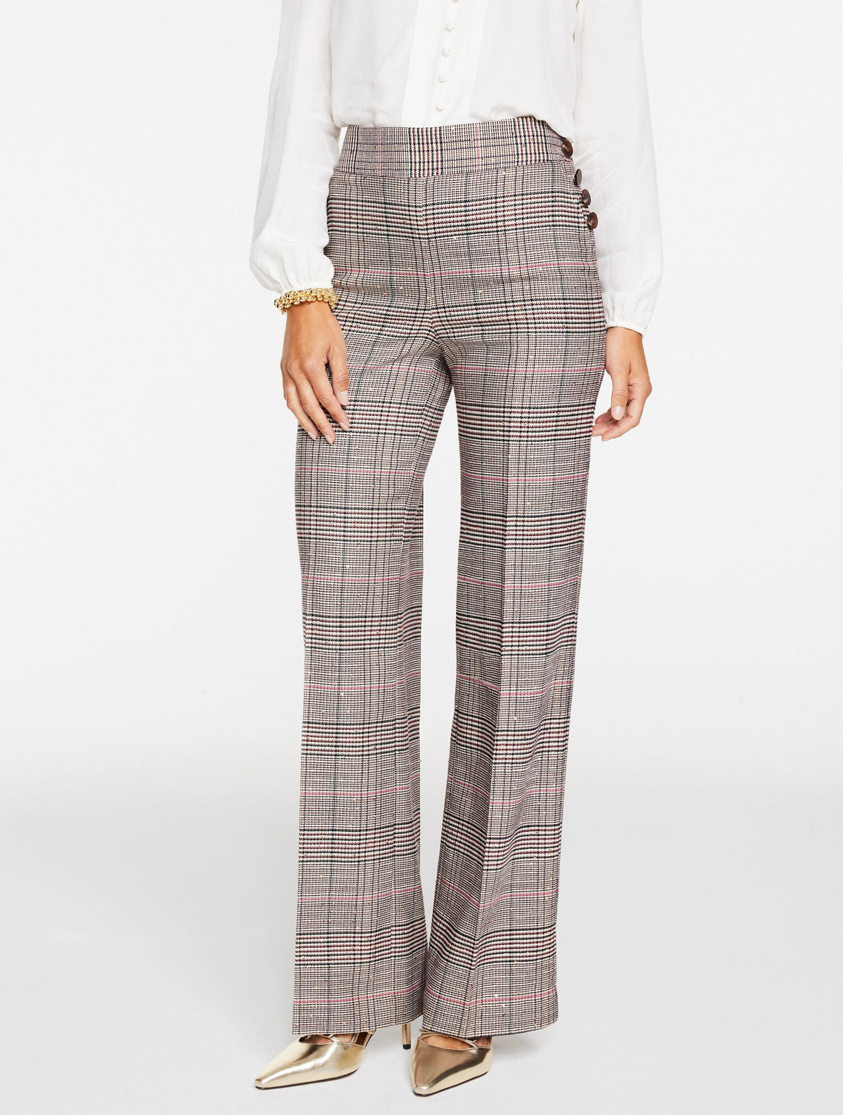 TALBOTS GREENWICH TAILORED STRETCH WIDE LEG PANTS