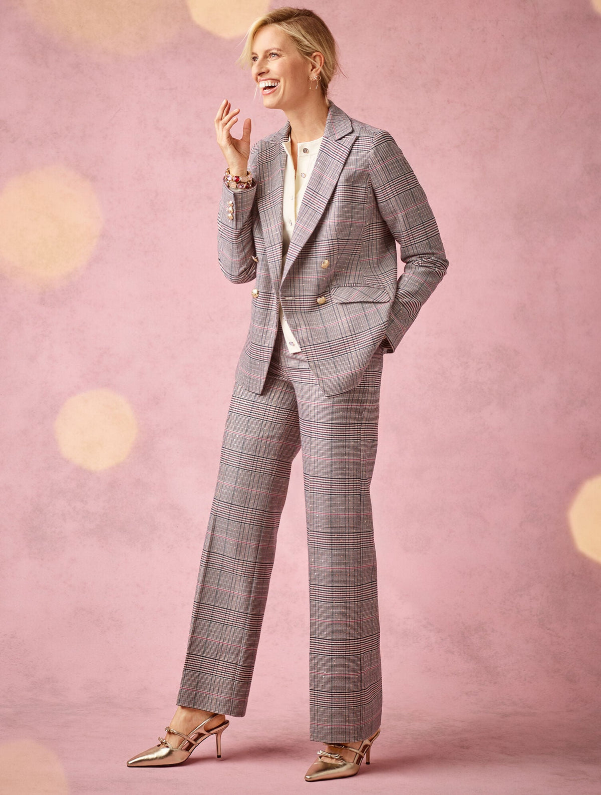 TALBOTS GREENWICH TAILORED STRETCH WIDE LEG PANTS