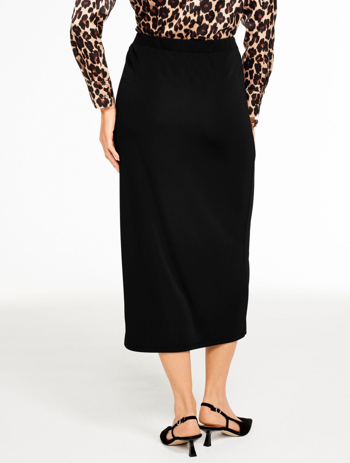 MATTE JERSEY WRAP MIDI SKIRT