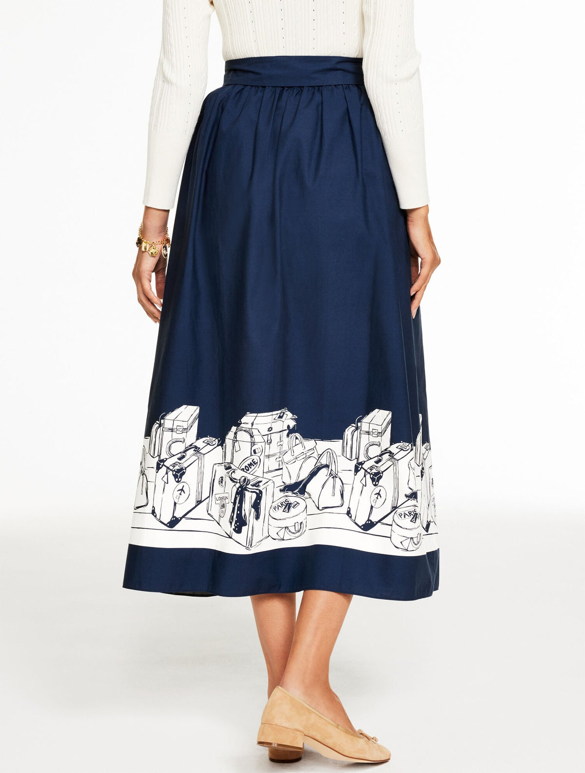 MODERN POPLIN PLEATED SKIRT - BON VOYAGE