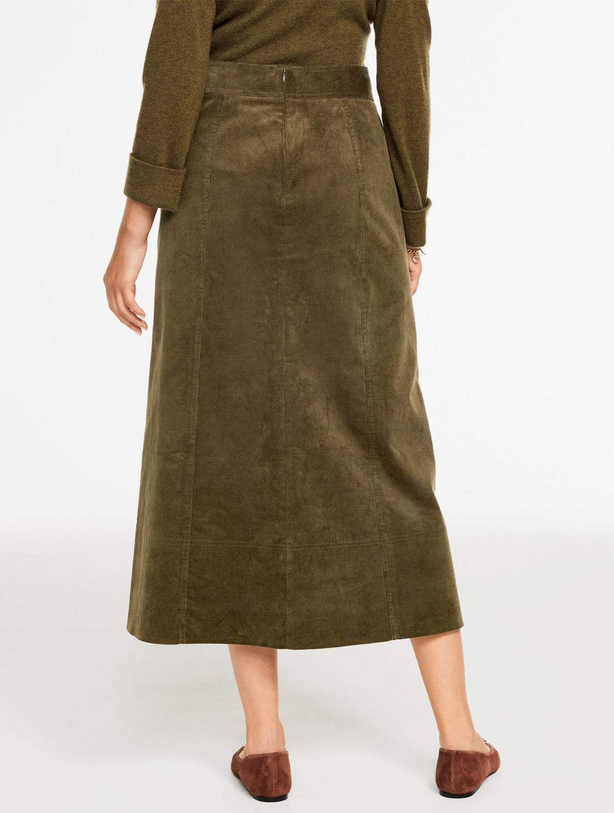 CORDUROY FIT & FLARE SKIRT
