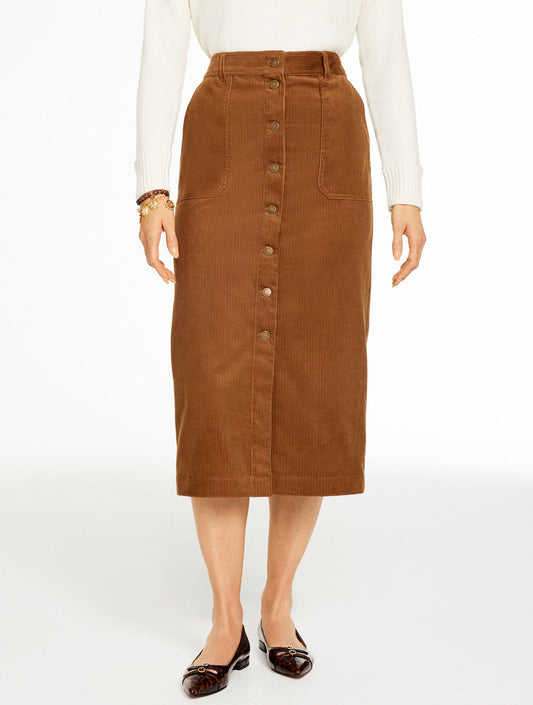 CORDUROY MIDI SKIRT