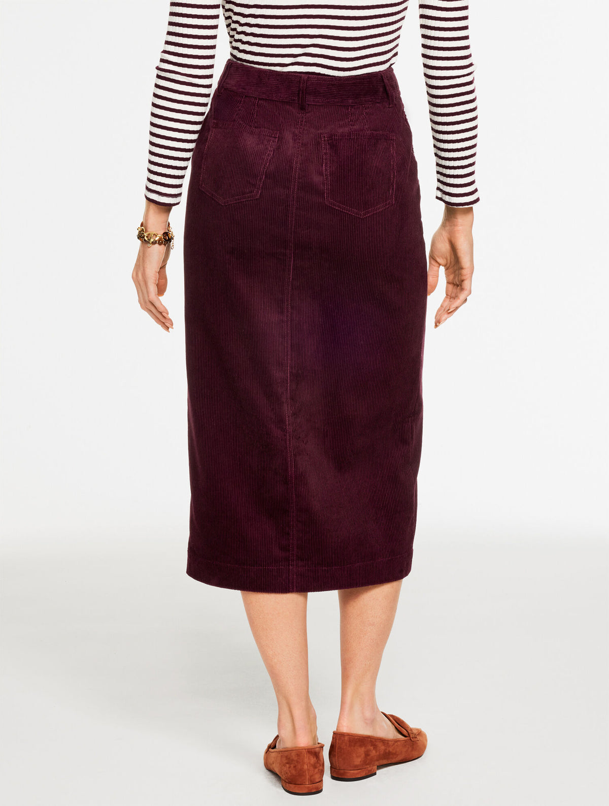 CORDUROY MIDI SKIRT