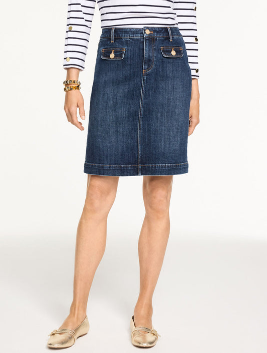 DENIM A-LINE SKIRT - ADELAIDE WASH