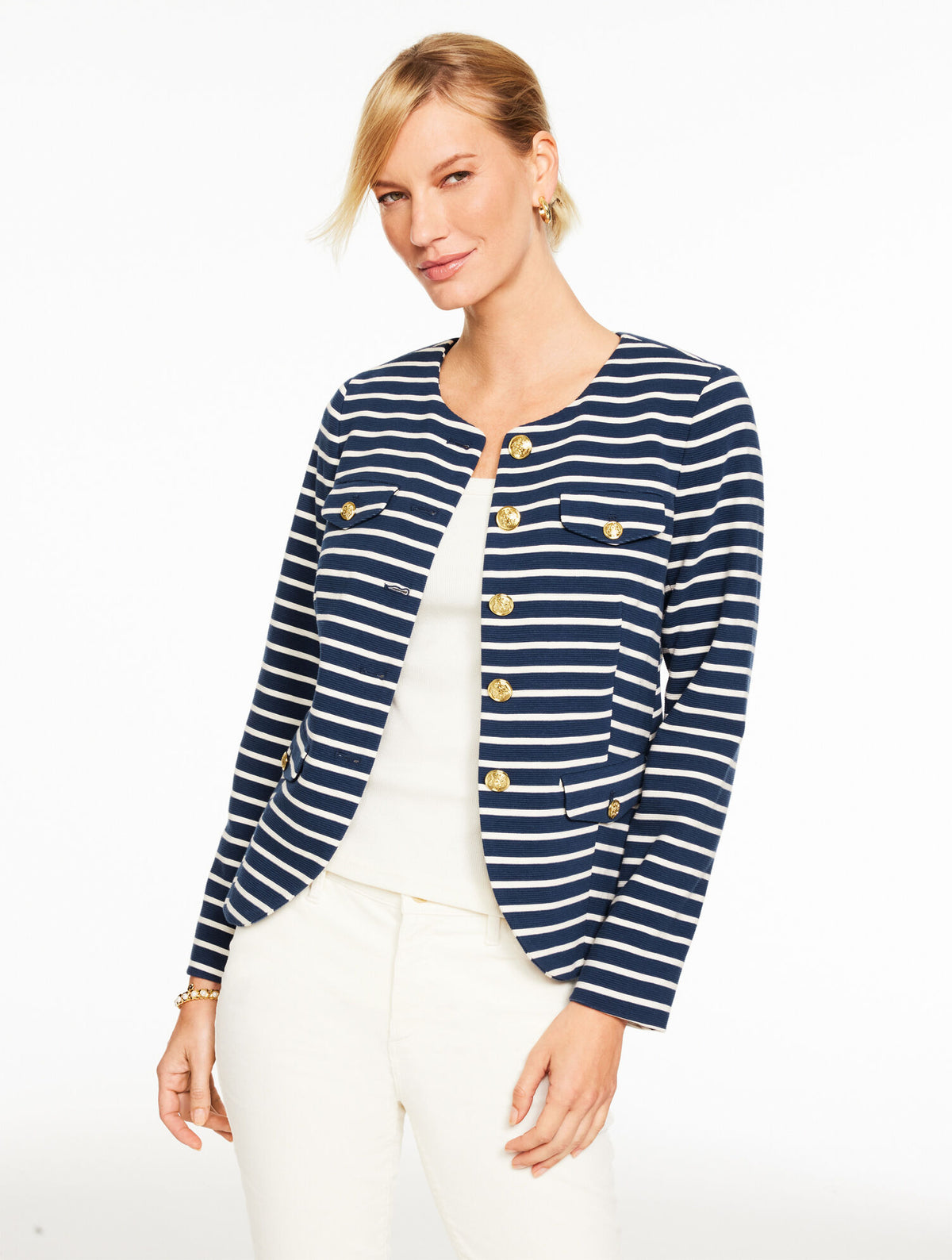 STRIPE KNIT JACKET