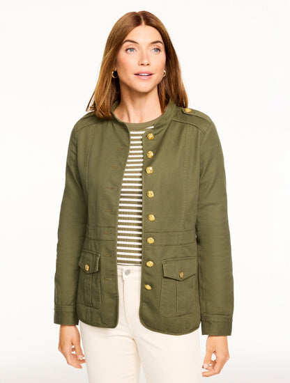 SLUB TWILL MILITARY JACKET