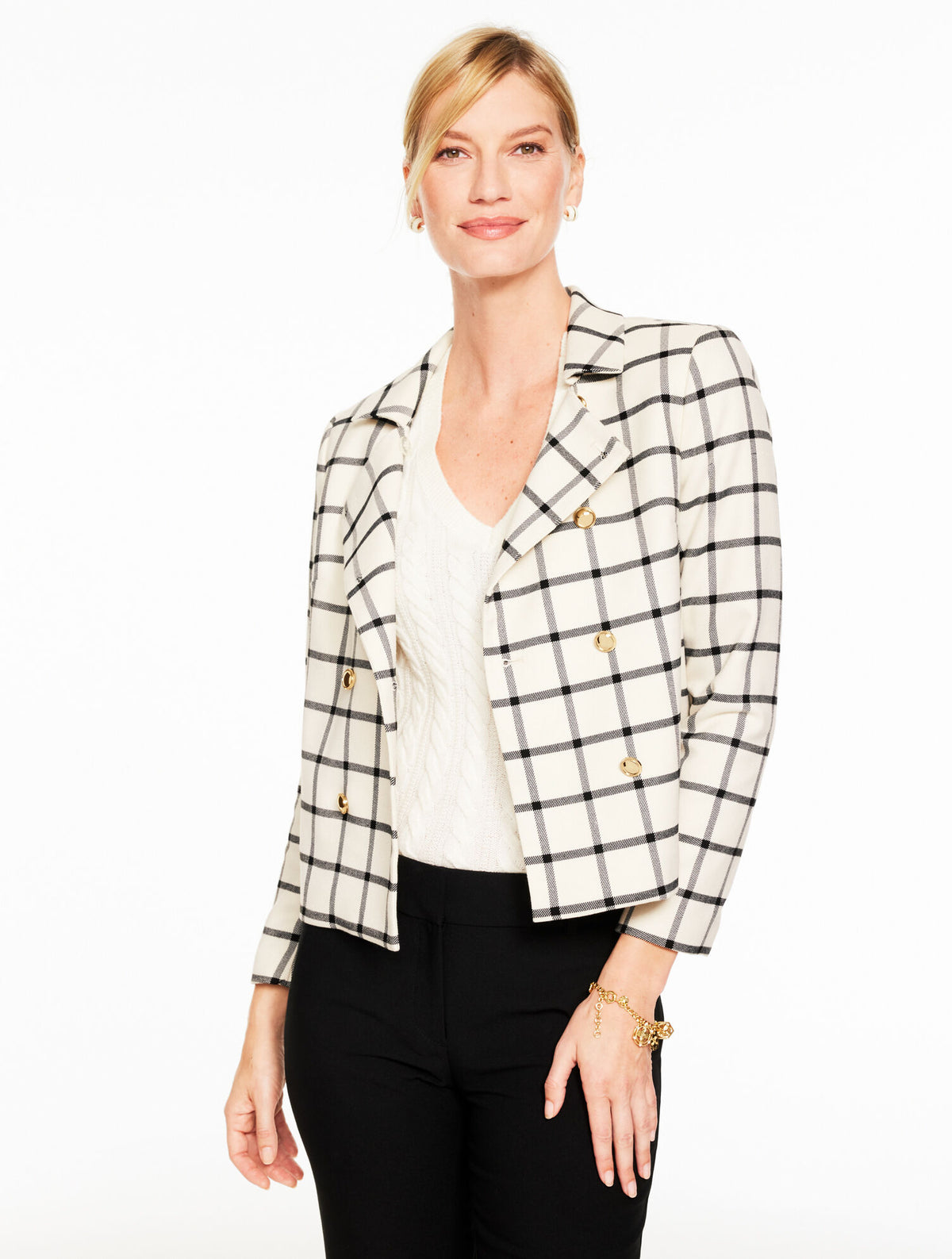 DOUBLE BREASTED JACKET - WINDOWPANE