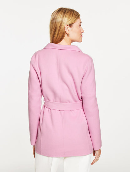 TIE WAIST WOOL BLEND JACKET