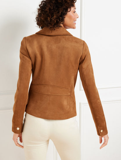 FAUX SUEDE MOTO JACKET