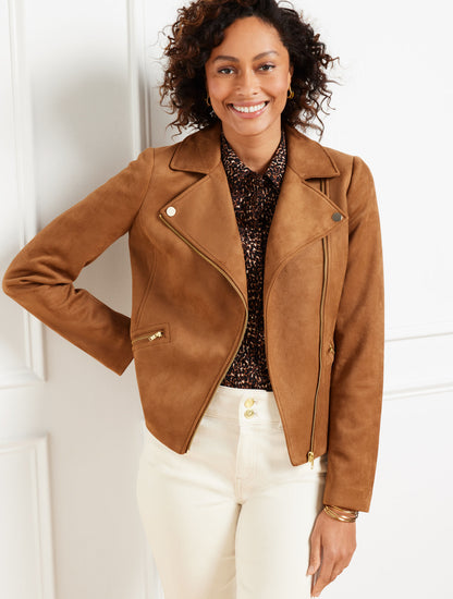 FAUX SUEDE MOTO JACKET