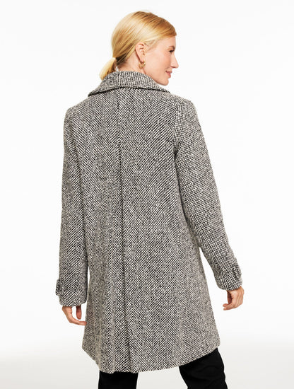 SHAWL COLLAR COAT - SNUG CHEVRON
