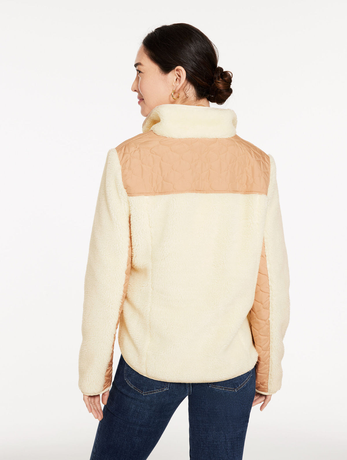 MIXED MEDIA SHERPA JACKET