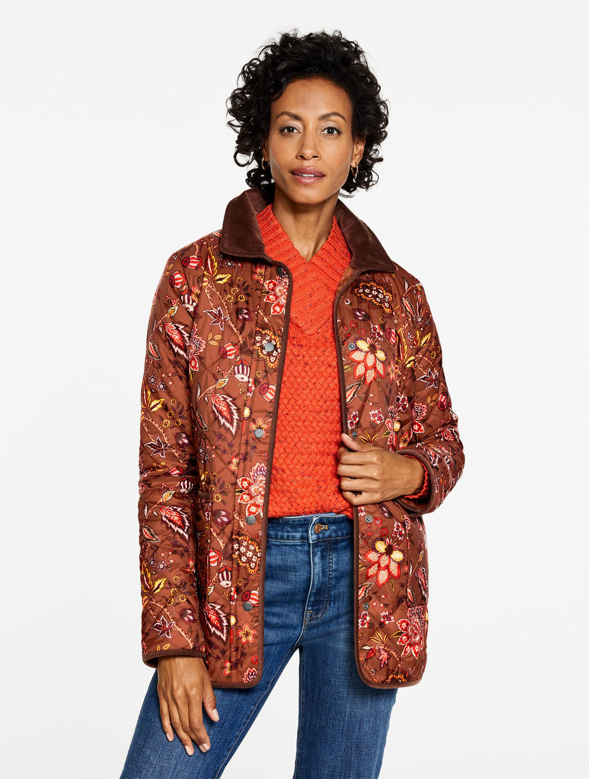 QUILTED BARN JACKET - BLOOMING JACOBEAN