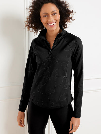 OUT & ABOUT HALF-ZIP PULLOVER - LINEAR FLORAL