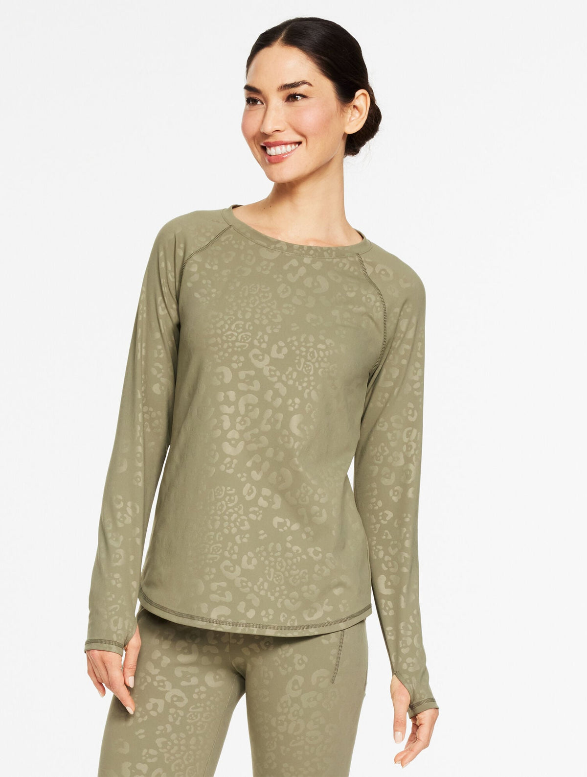 OUT & ABOUT CREWNECK TEE - SPOT ON LEOPARD