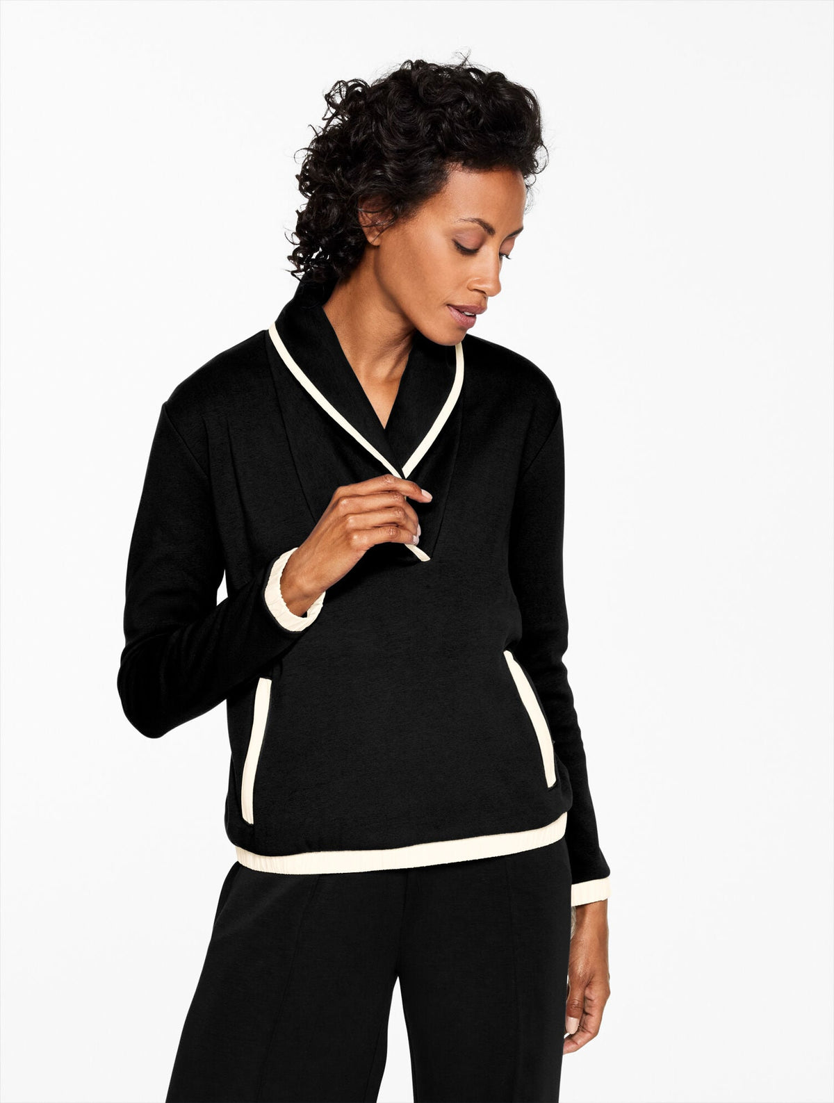 COZY CLOUD SHAWL COLLAR PULLOVER