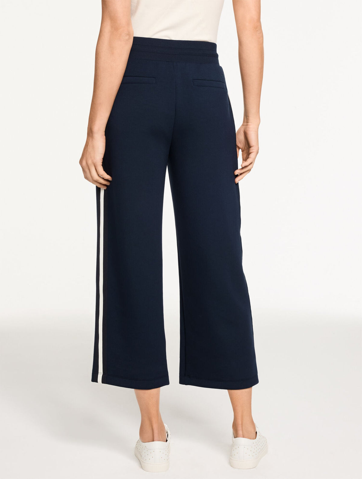 AIRKNIT STRETCH WIDE CROP SIDE STRIPE PANTS