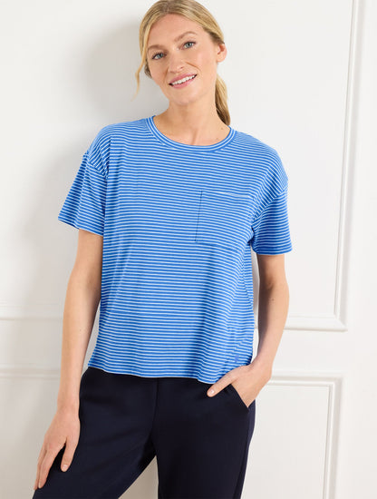 SUPERSOFT JERSEY BOXY CREWNECK TEE - ESSEX STRIPE