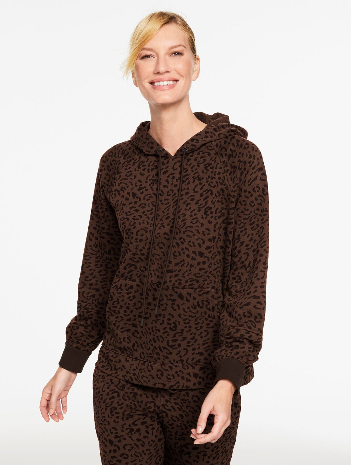 FRENCH TERRY HOODIE - TONAL CHEETAH