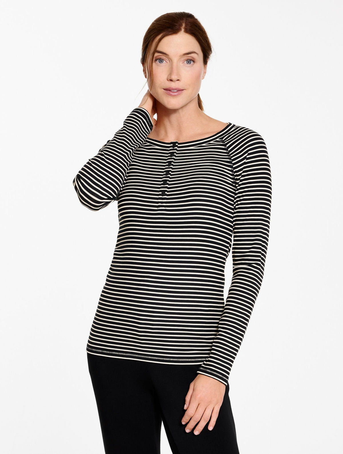 RIBBED HENLEY TEE - WIMBLEDON STRIPE