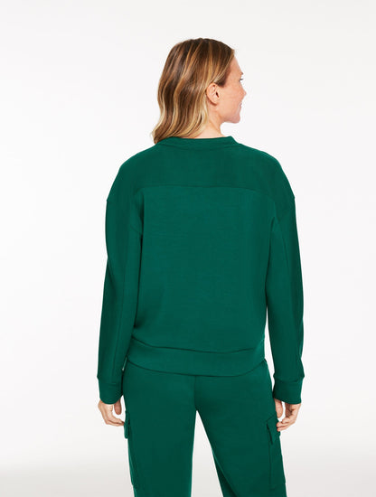 AIRKNIT STRETCH RIBBED CREWNECK PULLOVER