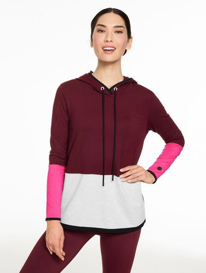 COLORBLOCK BUNGEE HEM HOODIE
