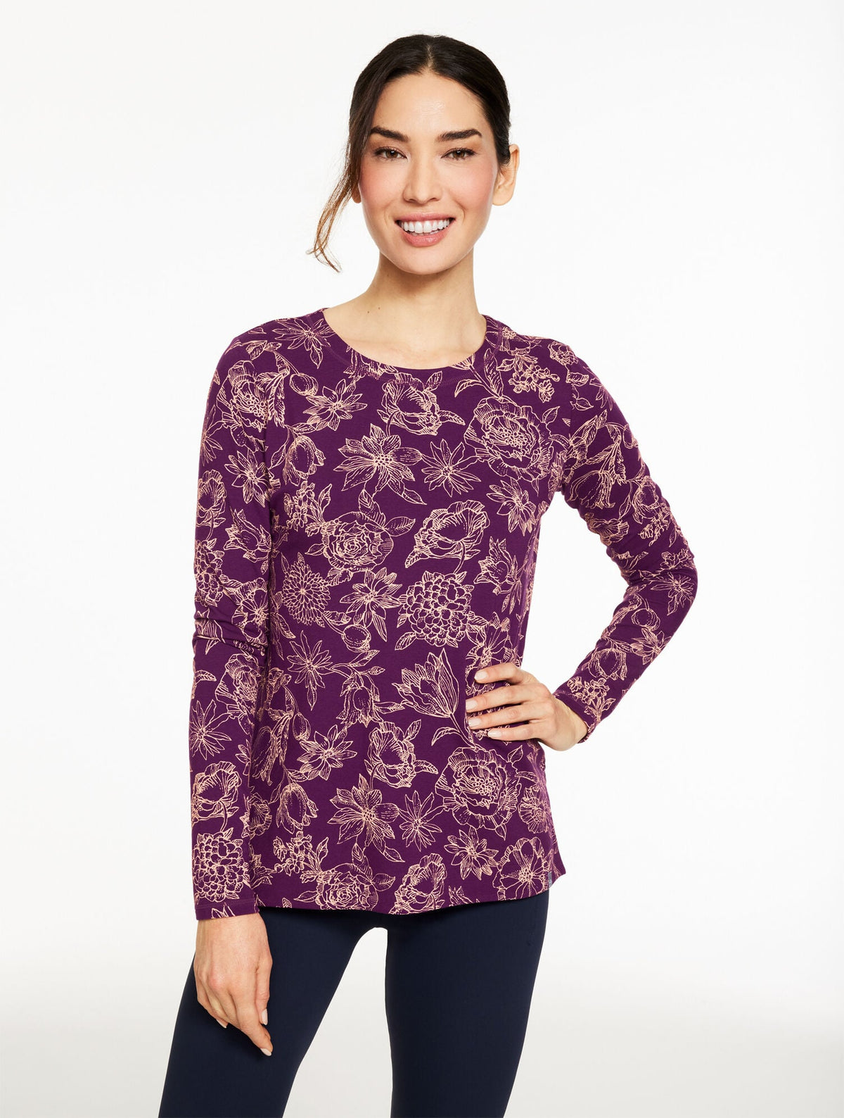 SUPERSOFT JERSEY CREWNECK TEE - BICOLOR FLORAL
