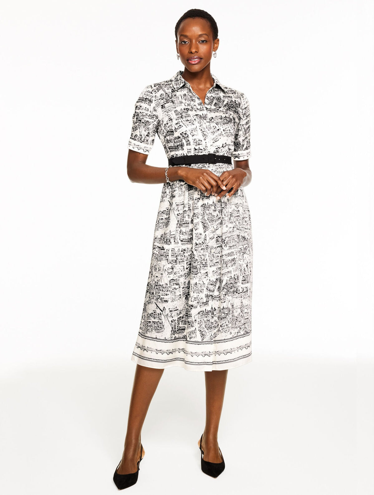 SOFT SHIRTDRESS - LONDON MAP