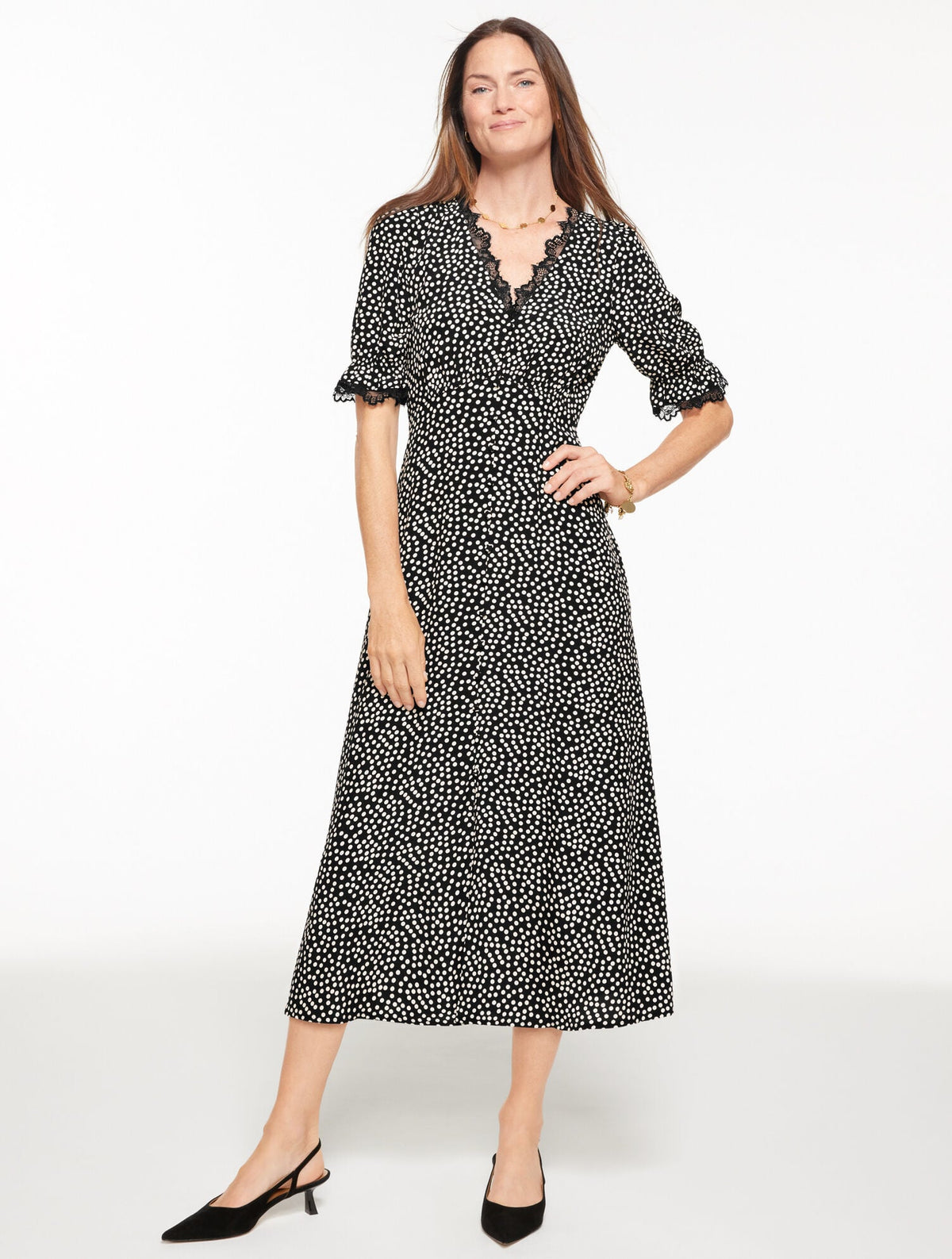 FIT & FLARE MIDI DRESS - DARLING DOT