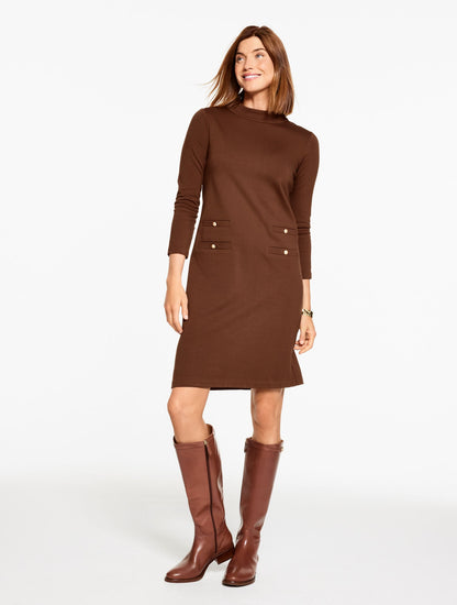 LUXE PONTE MOCKNECK DRESS
