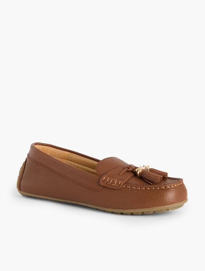 ARDEN DRIVING LOAFERS - PEBBLE LEATHER