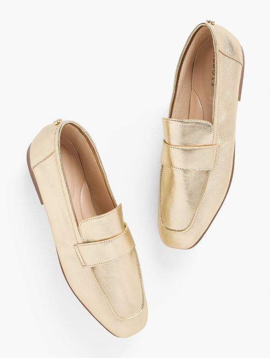 AUDREY METALLIC NAPPA LOAFERS