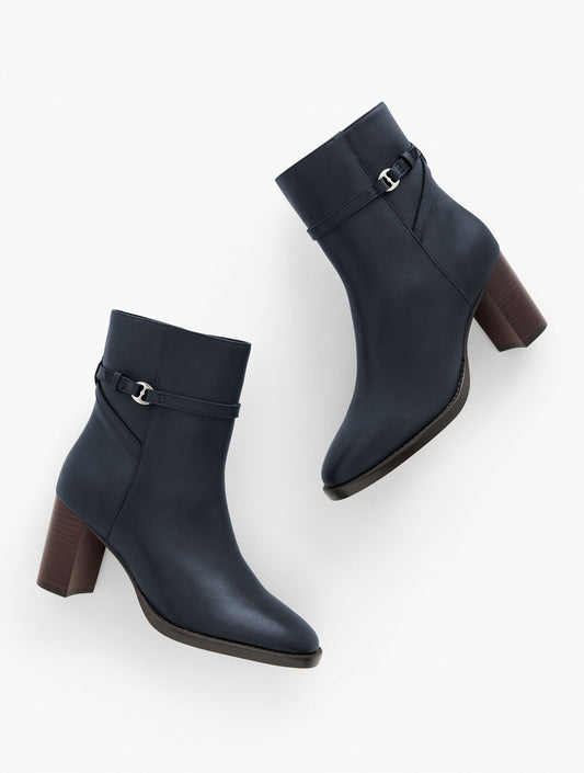 CLAUDETTE NAPPA BLOCK HEEL ANKLE BOOTS