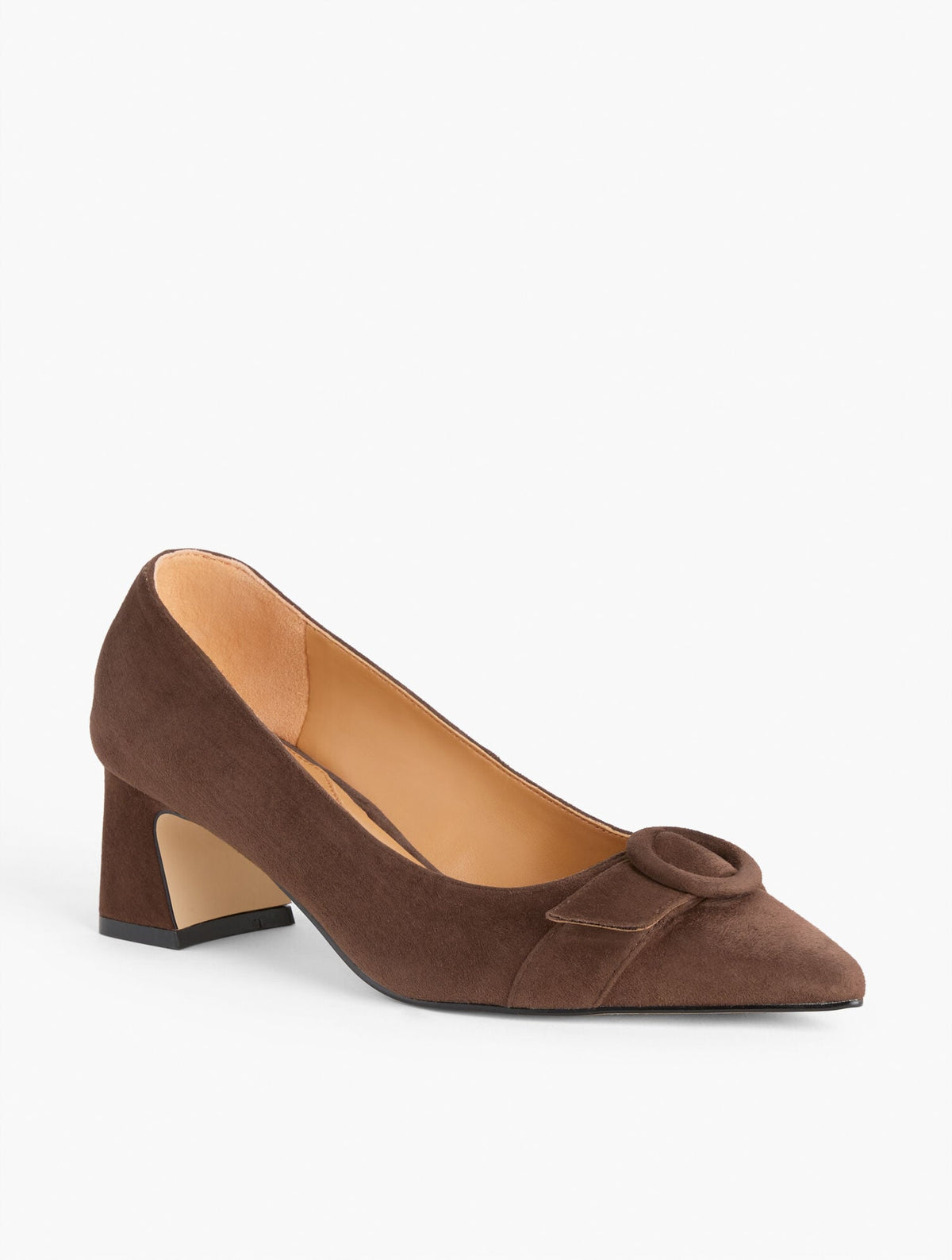 EDITH SUEDE FLARE HEEL PUMPS