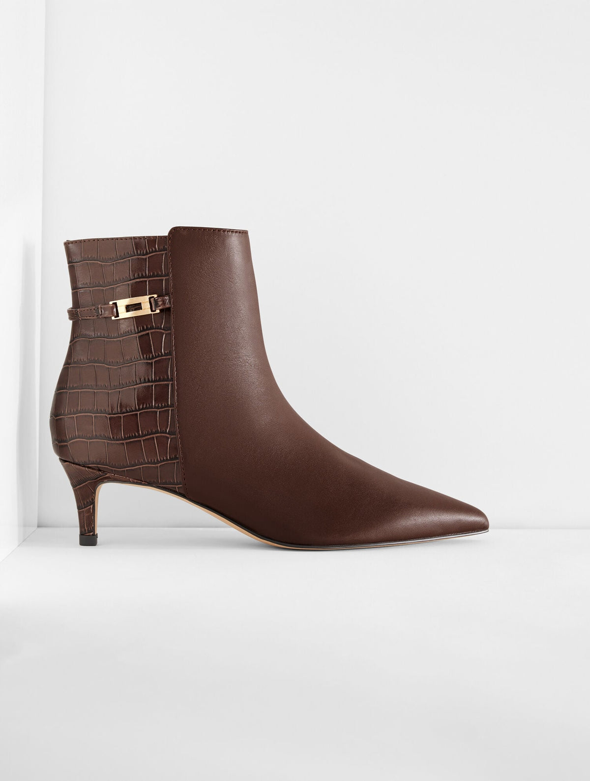 KAIT NAPPA CURVED HEEL ANKLE BOOTS