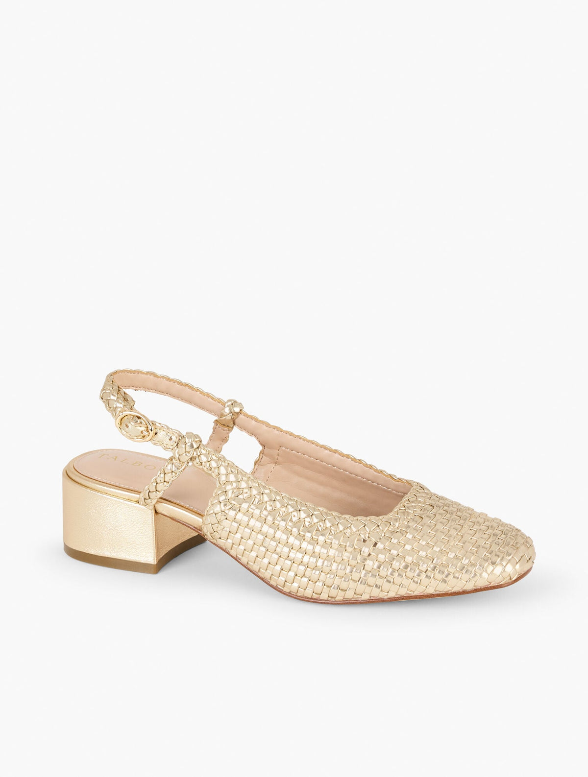 MARLOW METALLLIC WOVEN SLINGBACK FLATS