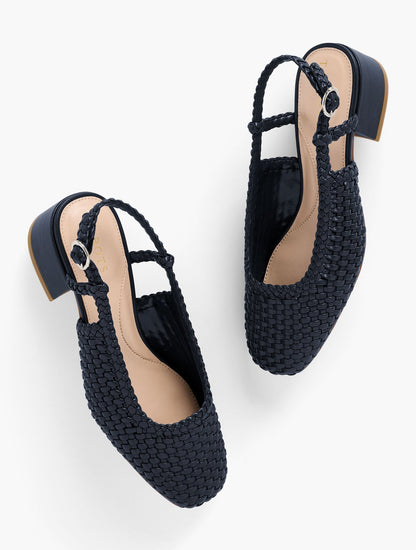 MARLOW WOVEN SLINGBACK FLATS