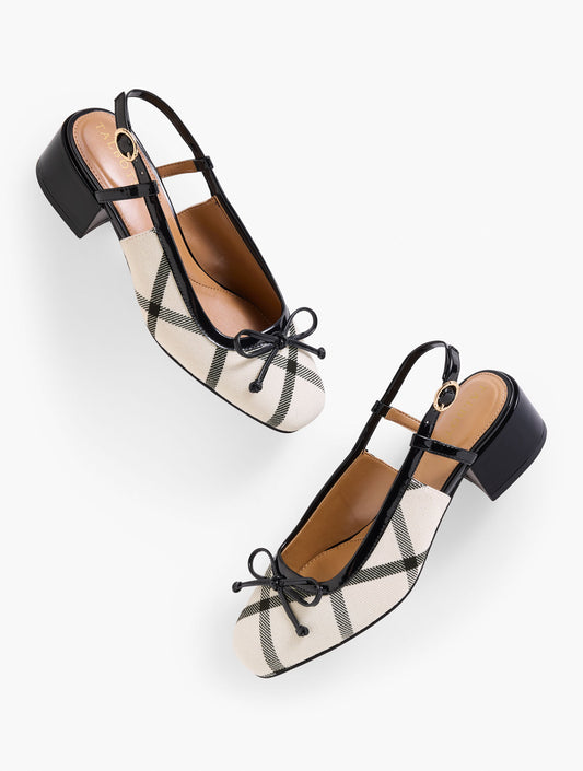 MARLOW WINDOWPANE SLINGBACK PUMPS