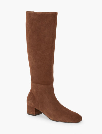 PERLA TALL SUEDE BLOCK HEEL BOOTS