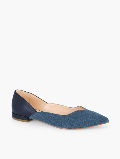 PORTIA DENIM TRIM NAPPA FLATS