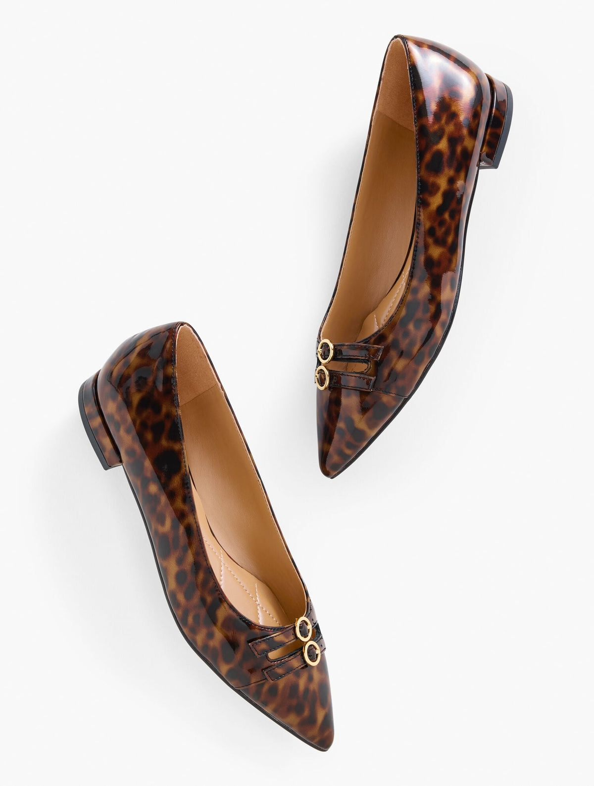 SCARLET TORTOISESHELL CUT OUT NAPPA FLATS