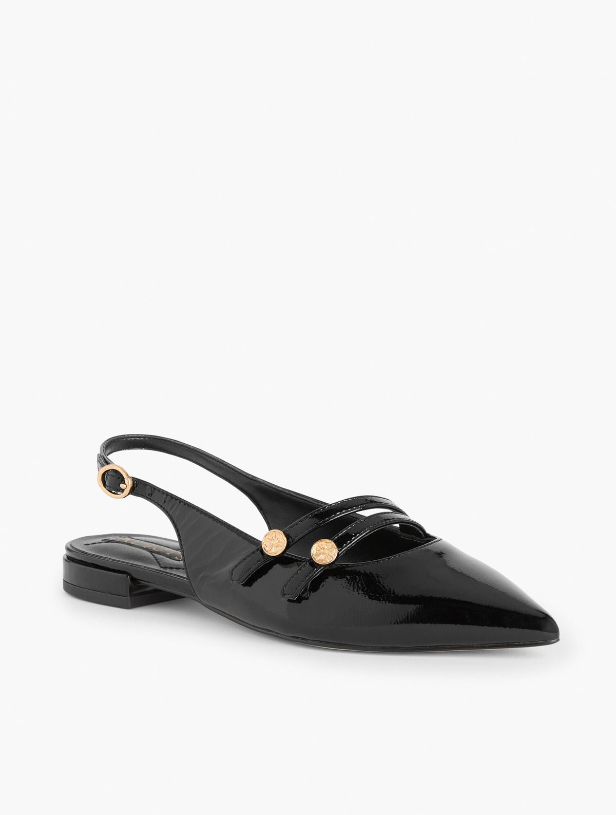 SCARLET PATENT SLINGBACK FLATS - CRINKLE