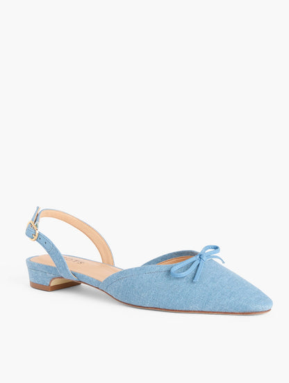 SHELBY LINEN SLINGBACK FLATS