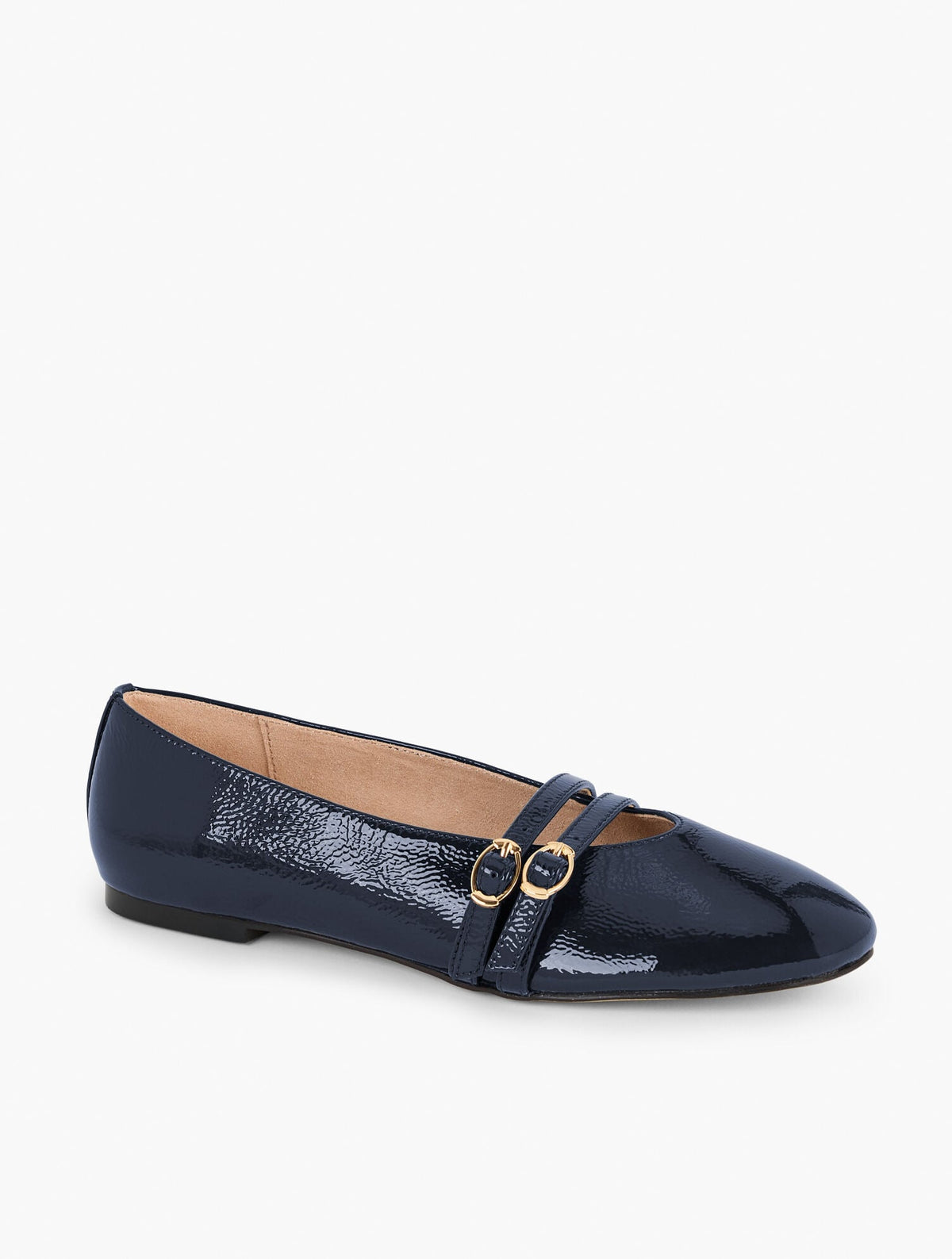 VERA PATENT MARY JANE BALLET FLATS - CRINKLE