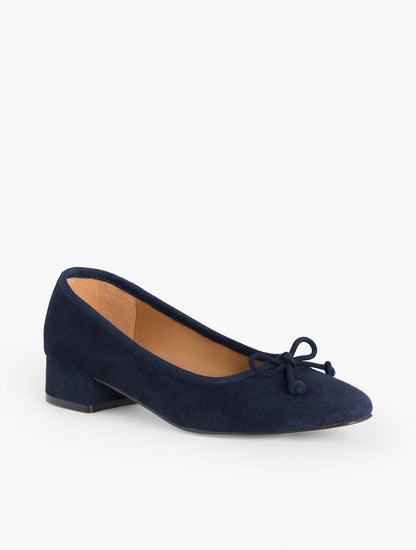 VANESSA SUEDE BLOCK HEEL PUMPS