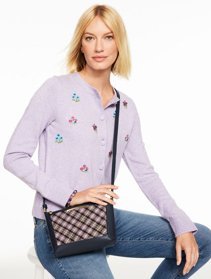 DARCY LEATHER PEMBERLEY PLAID CROSSBODY BAG