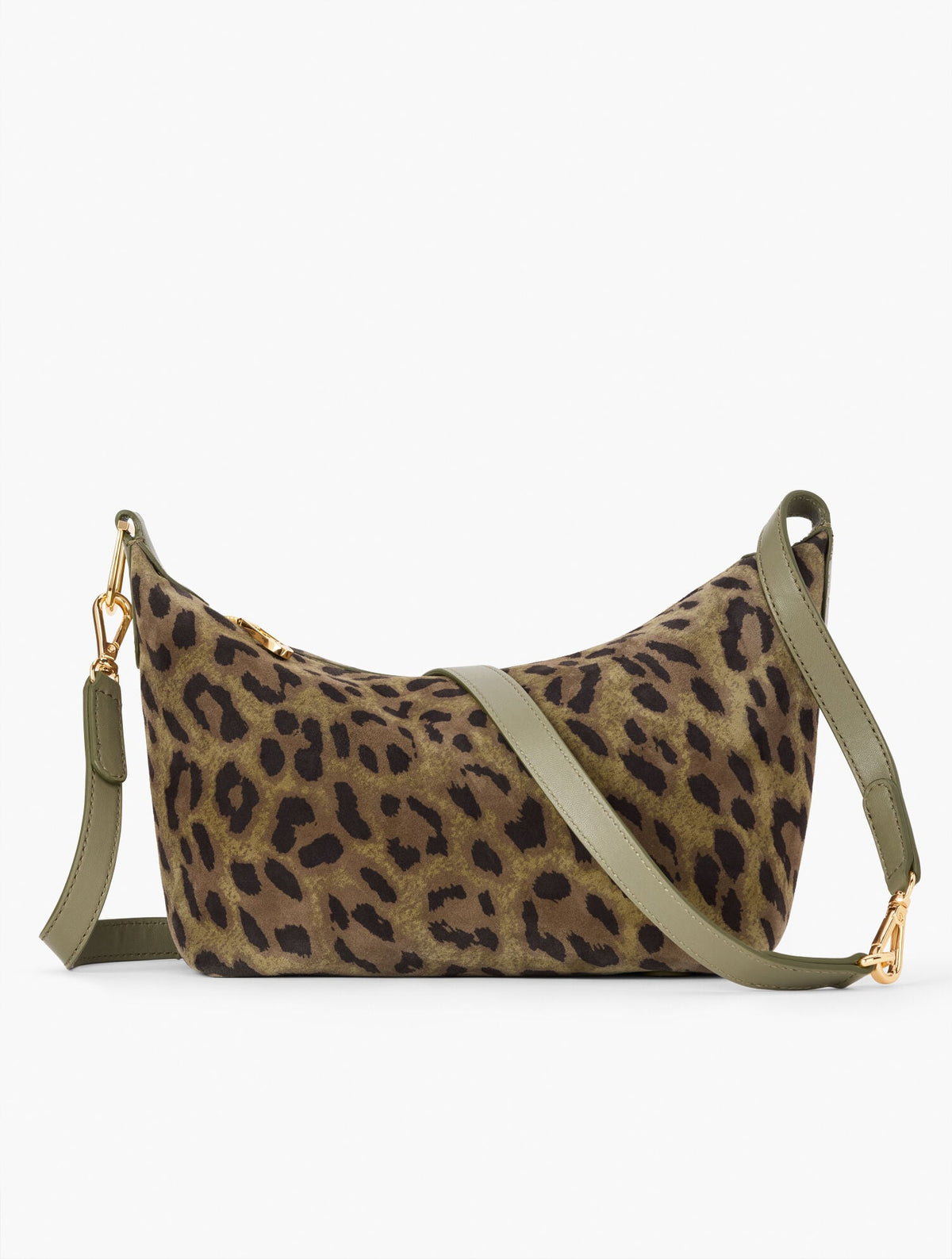 LEOPARD SUEDE CONVERTIBLE CROSSBODY BAG
