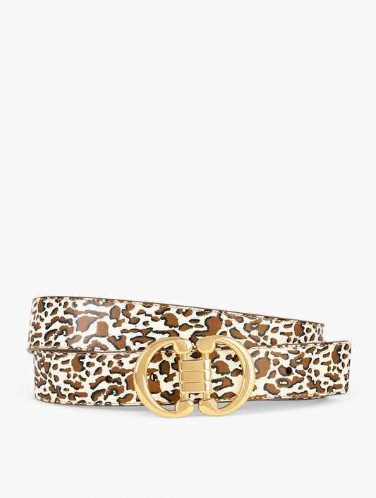 LEATHER REVERSIBLE BELT - LEOPARD