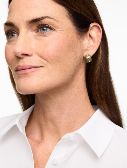 RESIN HUGGIE HOOP EARRINGS